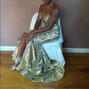 Gold sequence dress